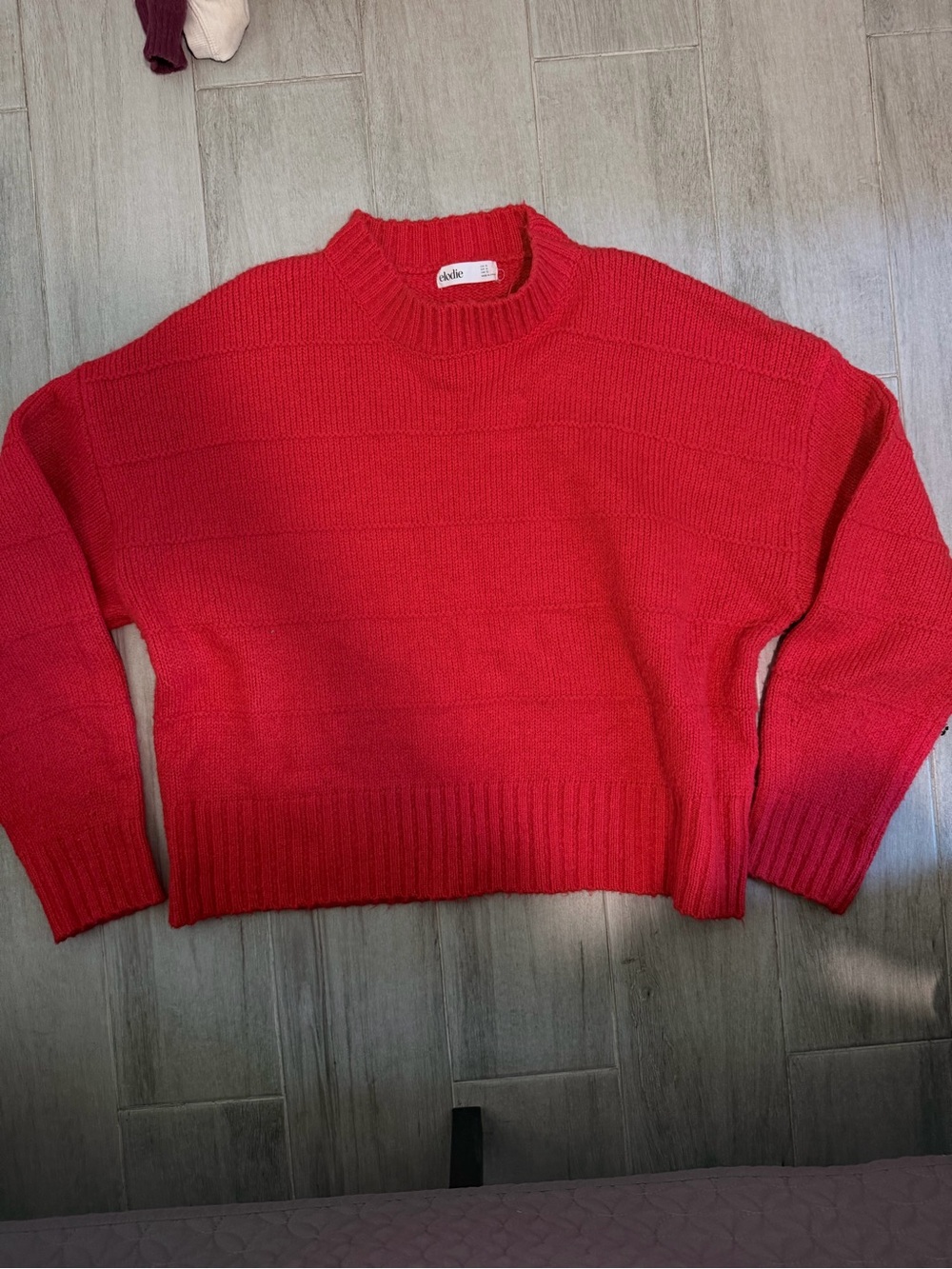 Elodie Bright Red Crewneck Sweater